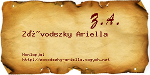 Závodszky Ariella névjegykártya